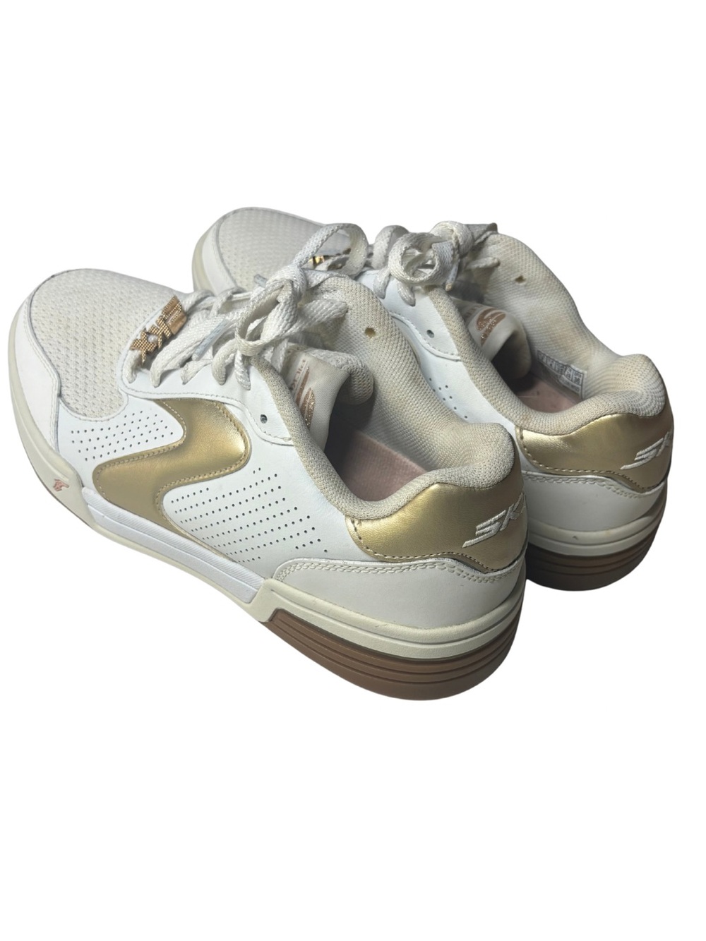 Skechers Viper Court Classic Pickleball Shoes White Gold Women’s 7
